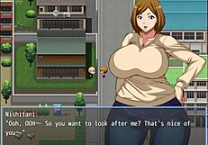 Does the lonely old man grab the neighbor's huge ass in hentai?