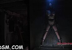 Intense dildo play for the brunette babe