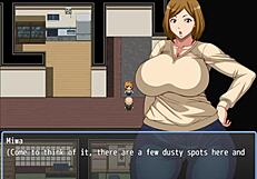 Does the lonely old man grab the neighbor's huge ass in hentai?