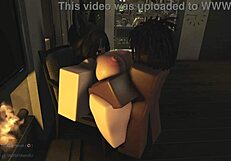 Cartoon porn with rough sex and big ass creampie