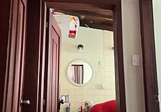 my cute neighbor is in the bathroom