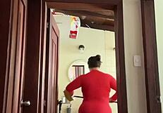 my cute neighbor is in the bathroom