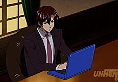 yo, watch this busty maid breastfeeding her boss in hentai