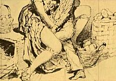 Stara erotična ilustracija vžge močno retro poželenje v stripu.