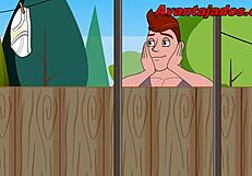 Brazilian gay cartoon features dream neighbor in suggestive scenes.