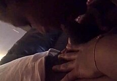 Beautiful black girl gives great blow job to big black cock