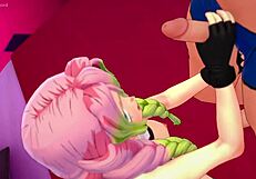 Mitsuri kanroji jerks off in sportswear hentai