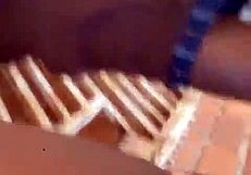 Outdoor quickie with neighbor's husband, clothes ripped and wet pussy dripping