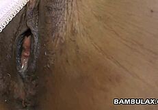 Watch This Ebony Panty Fuck End In Creampie!