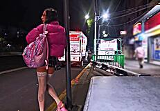 Public Whore Flashes Miniskirt in Outdoor Exhibitionist Stunt