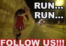 Hot provocative redhead milf in an outdoor casting