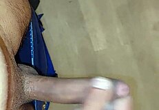 Gay Masturbation Leads to Cum on Hotel Floor