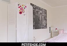 Tiny School Girl Jamie Jett Enters House