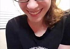 Cute Nerd Orgasms In Panties During Sexting