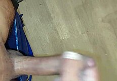 Gay Masturbation Leads to Cum on Hotel Floor