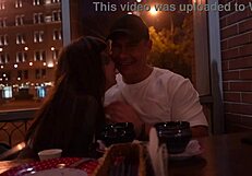 Tattooed Teen Sucks Big Cock in Cafe, Gets Banged at Home