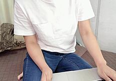 A college student becomes horny after watching a love video and starts to pleasure himself