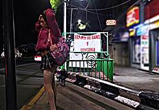 Public Whore Flashes Miniskirt in Outdoor Exhibitionist Stunt