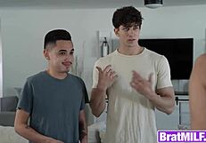 Young boys swap stepmoms for a steamy 4some session