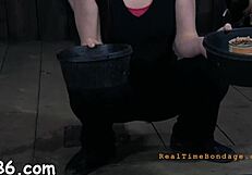 the gal endures a ferocious whipping in this bdsm scene