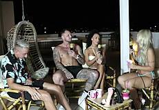 Bruna and Ale in Sheer Red Lingerie Enjoy Orgasmic Swinger Massage Encounter