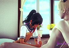 Yaoi Femboy Simon Holding That Huge Dick.