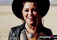 Wow! Playboy Model Chelsie Aryn Strips Nude In The Desert!