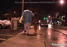 Naked sexy amateurs partying hard on the public street