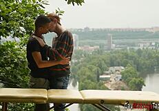 Young gay masseuse gives handjob blowjob and rides dick bareback for cumshot massage.