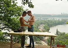 Young and straight looking gay guy gives blowjob and gets fucked in HD video
