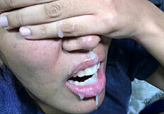 Amateur Latina Gets Facial After Condom-Free Sex