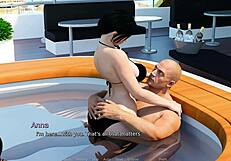 3D game featuring cheating housewife with big tits and cock