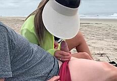 A woman gives a blowjob and an anal sex in public to a couple of strangers