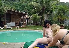 Blonde Latina BBW Orgy in Mansion with Snow White and Atrís Mike.