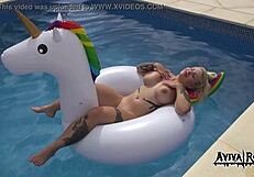 Aviva Rocks Masturbating On A Unicorn