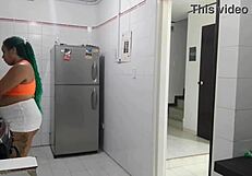 latina ebony house employee sucks my cock while masturbating her horny pussy