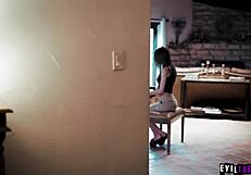 Kyler Quinn begs her stepmom for a family threesome after getting caught masturbating