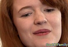 Redhead stepdaughter plowed by big black cock?