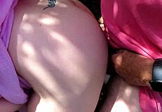 fuck buddy dares housewife to outdoor gate sex