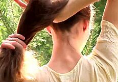 Nicole strips bare to embrace nature with a shaved look