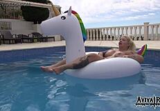 Aviva Rocks Masturbating On A Unicorn