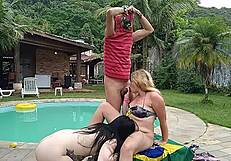Blonde Latina BBW Orgy in Mansion with Snow White and Atrís Mike.
