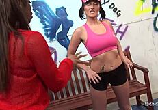 seeing lexi kiss brunette turns fun into interracial foursome