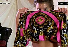 Pink panty masturbation scene with a virgin teen