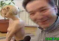 casting beautiful blonde in amateur interview setting