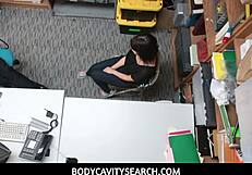 Petite thief Penelope Reed gets off with body cavity search