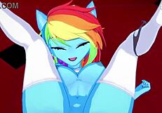 rainbow dash craves you to ride her after groping - my little 18+ pony