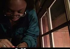 Ebony Babe Sucks Balls In Outdoor Blowjob!