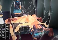 blue haired girl enjoys anime adventures