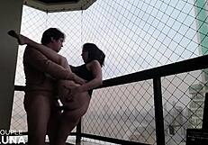 Housewife gets pounded on varanda in public, loves it